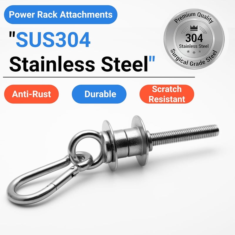 Vatemechie Height-Adjustable Cable Pulley System for Power Racks – Heavy-Duty Stainless Steel Swivel Pulleys, Tool-Free Installation, Fits 2x2 & 3x3 Racks (1/2" or 1" Holes), Silent & Wobble-Free​ - Image 4